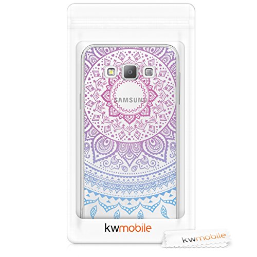 kwmobile Funda para Samsung Galaxy A3  2015  - Carcasa Protectora de  TPU  con dise  o de Sol hind   en  Azul Rosa Fucsia Transparente 