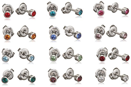 MTS Unisex-Ohrstecker Edelstahl Zirkonia mehrfarbig Brillantschliff - 318313 MTS Unisex-Ohrstecker Edelstahl Zirkonia mehrfarbig Brillantschliff - 318313