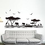 Anself Removable Wall Sticker African Animals DIY Wallpaper Art Decals Mural for Room Decal 60 * 90cm