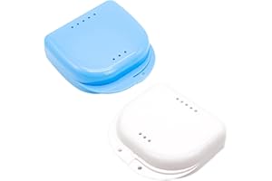 AMANDELIZABE Lot de 2 boîtes pour appareils dentaires - Boîte de rangement pour prothèses dentaires - Pour prothèses dentaires - Pour soins dentaires