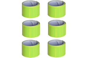 Naisfei Set di 6 nastri riflettenti, riflettori, per bicicletta, riflettori, universali, per bossip, fascia di sicurezza riflettente, nastro riflettente al neon