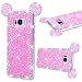 Produktbild GrandEver Samsung Galaxy S8 Glitzer Hülle Weiche Silikon Handyhülle Diamant Maus Ohren Gel Bling TPU Bumper Schutzhülle für Samsung Galaxy S8 Rückschale Klar Handytasche Anti-Kratzer Stoßdämpfung Ultra Slim Rückseite Silicon Backcover Soft Case Ultradünnen Premium Cover - Rosa