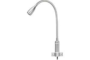 Meanyee 1 * 3W Wall Reading lamp led Bedside Lights headboard with Touch Switch/stepless dimmable/Adjustable/Gooseneck//Warm White(3000K)/led/Plug in cord/MY-BD061