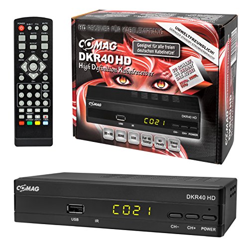 Kabel Receiver Kabelreceiver – DVB-C HB-DIGITAL SET: COMAG DKR40HD HD Receiver für digitales DVB-C Kabelfernsehen (HDMI, SCART, USB 2.0, Coaxial S/PDIF, Mediaplayer) + 5m HDTV Antennenkabel vergoldet mit Mantelstromfilter schwarz + HDMI Kabel - 2