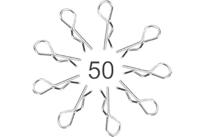 Dilwe 50 Stücke RC Auto Body Clip Pins, Edelstahl R Typ Körper Clip Pin für 1/10 1/12 1/16 Skala Fernbedienung Auto Shell