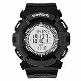 Sunroad 3ATM Waterproof Altimeter Compass Stopwatch Fishing Barometer Pedometer Outdoor Sports Watch Multifunction (Grey Dial)