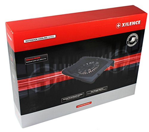 Xilence by COM-FOUR® M400 Notebook Kühler Cooling Pad mit einem 200mm Lüfter für Notebooks bis 39,12cm (15,4 - 2