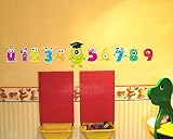 11-teiliges Zahlen Monster Wandtattoo Set Kinderzimmer Babyzimmer in 5 Größen (2x21x34cm mehrfarbig) - 2