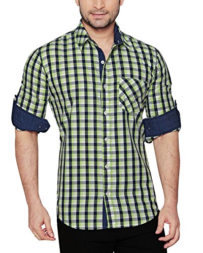 GlobalRang Green Checks Casual Shirt For Men Stylish - Amazon