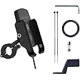 Freshsell Motorrad Handyhalterung, Motorrad Telefon Qi Schnellladung Wireless Charger Mount, Wasserdicht 12V Handy Ladegerät 