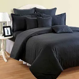 Swayam Sonata Jazz Cotton Single Duvet Cover - Black (JAZZ TSR01-BLACK)