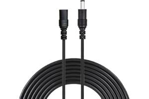 Liwinting 3 Metros Cable de Extensión 2.1mm x 5.5mm Plug DC Macho a Hembra Conector para Adaptador de Corriente, LED, Cámara CCTV Potencia, Coche, Monitores y Más - Negro
