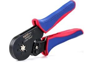 YMYP Ferrule Crimping Tool AWG 23-7 (0.25mm²-10mm²), Hexagonal Crimper for End-Sleeves Terminal - Self-Adjusting Racheting Tool