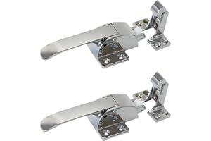 SagaSave 2 x Metallgriff für Kühlschrank, Gefrierschrank, Zuggriff, Verriegelung, Entriegelung, Zinklegierung, Silber, 48mm, L-förmig, Satin, 2 Count