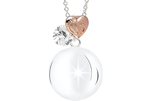 MAMIJUX Appelle anges maman idée cadeau grossesse collier femme rappel des anges chaîne acier, Taglia unica, Argent, Zircone cubique