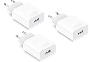 NOZDORMU Caricatore USB compatible with iPhone 11 XR X XS Max 8 7 6 6S 5S Plus, Samsung,3-Pack 5V/1A Presa Caricabatterie Alimentatore Spina Carica Charger Spinotto Muro adatatore Caricabatteria Prese
