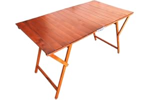 LIBEROSHOPPING.EU - LA TUA CASA IN UN CLIK Tavolo richiudibile Laura Katia a Strisce in Legno 70 x 140 cm (Ciliegio)