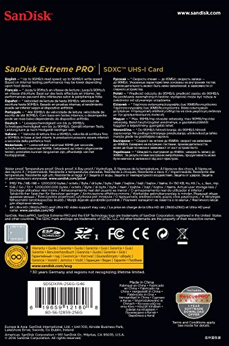 SanDisk Extreme Pro Class 10 U3 SDXC 256GB Speicherkarte (UHS-I, bis zu 95MB/s lesen) - 4