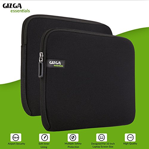 GIZGA 9-9.7 Zoll Laptop Hülle Tasche für iPad 1 / 2 / 3 / 4, iPad Air /Air 2, iPad Pro 9.7″, Samsung Galaxy Tab E 9.6, Tab S2 9.7, aus hochwertigem robustem Neopren schwarz - 2