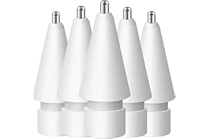 WILBEVA 5 Punte di Ricambio per Apple Pencil 1st e 2nd, Punta di Ricambio ad Alta Sensibilità e Penna di Controllo Preciso/Tips Ricambio Accessori per iPad Pencil