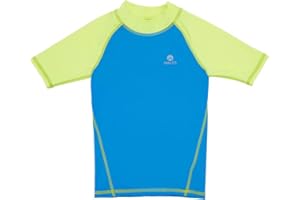 H.MILES HMILES Kids Short Sleeve Rash Vest - Boys Girls UV Swim Top Rash Guard Rashguards Shirt Child Surfshirt Beach T-Shirts Water Sports Swimwear Quickdrying UPF 50+ Pool Workout Sports