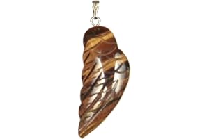 Naturosphère - Bijoux naturels C17 - Pendentif aile d'ange en oeil de tigre