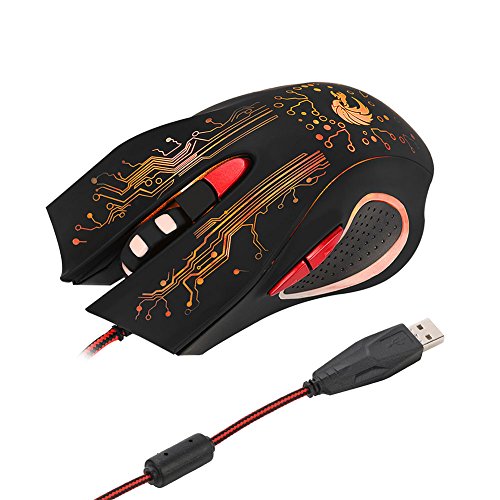 Dinfoger 5500DPI 6 Buttons USB LED Optical Wired Gaming Mouse Mice PC Laptop Gamer