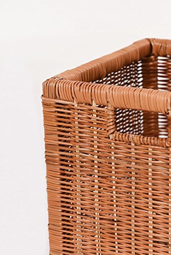 VIVANNO Regalkorb aus Rattan für Ikea Expedit und Kallax 32cm - 2