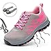 Produktbild SUADEEX Arbeitsschuhe Herren Stahlkappe Damen Sicherheitsschuhe Leicht Atmungsaktiv Schutzschuhe Sportlich Turnschuhe Trekking Schuhe Traillaufschuhe- Gr. 37 EU (Etikettgröße: 38 EU), Pink