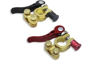 KUBOWAI Cosse Batterie, 12V/24V Borne de Connexion Rapide de Batterie de Voiture en Laiton, Convient pour Automobile, Bateau et Véhicule de Loisirs(1 Paire)