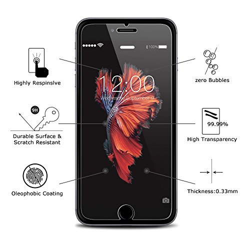 iPhone 6 Plus Panzerglas,Coolreall Schutzfolie für iPhone 6 Plus/6S Plus[3D Touch Kompatibel,0,33 mm HD Ultra Transparent,9H Härtegrad] - 5