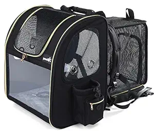 Pecute Pet Carrier Backpack, Dog Carrier Backpack, Expandable with Breathable Mesh for Small Dogs Cats Puppies, Pet Backpack Bag for Hiking Travel Camping Outdoor Hold Pets Up to 18 Lbs