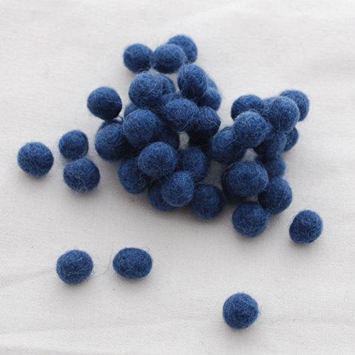 Oriental Direct based in Yorkshire 100% Wool Felt Balls - 50 Felt Balls - 1cm - Smoke Blue