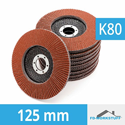 Flap Grinding Discs │ brown │ 10 pieces │ Ø 125 mm │ grain 80 │ Standard │ Fan Discs │ Sanding Sheets