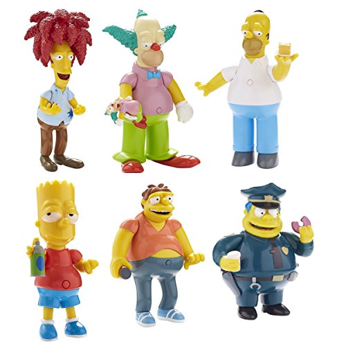 The Simpsons Talking Toy Figure SIX PACK Kids Gift Pretend Role Play Toys Set of 6 Containing Characters Barney Gumble, Bart Simpson, Chief Wiggum, Homer Simpson, Krusty the Clown and Sideshow Bob