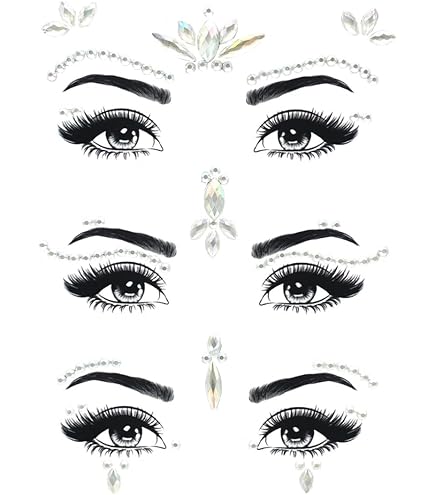 Amaxiu Gesichts-Edelstein-Aufkleber – 9 Blatt Strass-Sticker Für Party, Festival & Make-up