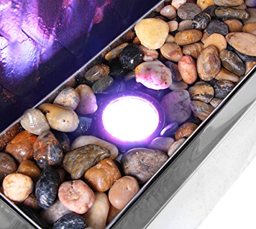 Cortenstahl-Wasserwand mit Edelstahl-Rahmen und LED-Beleuchtung – 1,74m - 6