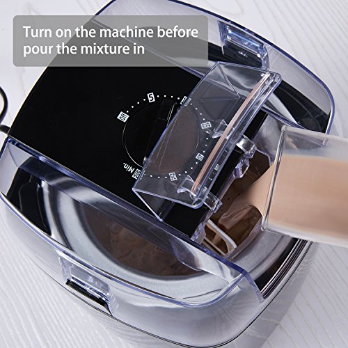 Aicok Eiscrememaschine Eismaschine, Joghurt und Sorbet Frieren Maschine, 1.5L mit Timer Funktion, Schwarze - 3