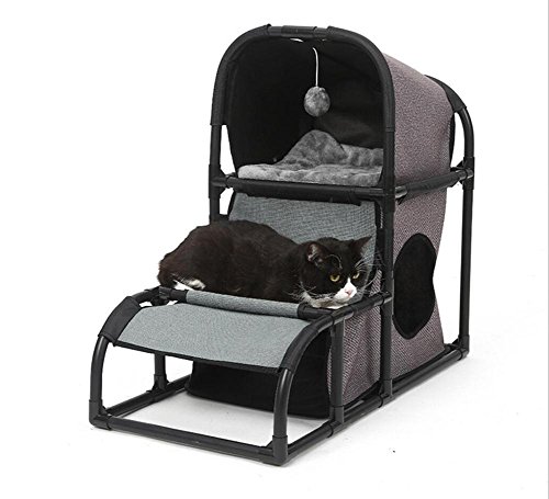 Dbtxwd Gato que rasguña el poste Multifunción Desmontable Combinación Paño de Oxford Nido de gatito Juguete de la actividad Cama de escalada Árbol del gato del animal doméstico 70 * 40 * 80 cm , 2