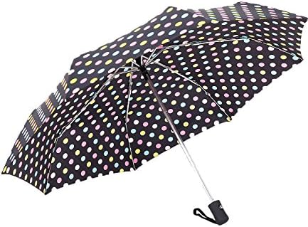 Fully-automatic folding umbrella for women,Auto Open/Close,stylish 8 glass fiber Ribs compact Aluminum umbrella,fast-drying,Non-slip handle,portable travel outdoor windproof umbrella (color dot)