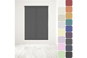 CAECUS Straight Edge Dim-Out Roller Blind - Easy Fit Home Office - 60cm Width x 160cm Width Drop - Dark Grey