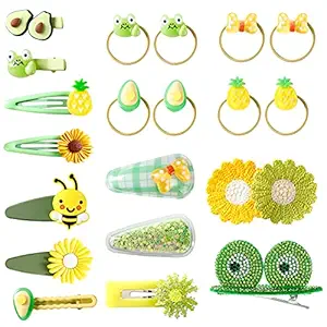 Outgeek 20PCS Hair Clips Set Frog Hair Bands No Slip Metal Snap Hair Clips Hair Ties Hair Accessories Cute Frog Hairpins For Baby Girls Teens Toddlers (20PCS)