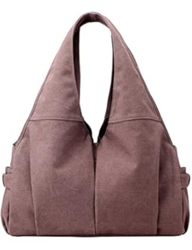 PB-SOAR Damen Canvas Shopper Schultertasche Handtasche Hobo Bag Beuteltasche Wickeltasche, 5 Farben auswählbar