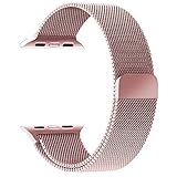 WISLECT Apple-Uhrenarmband 42mm 38mm, Edelstahl, voll starker Magnetverschluss milanese Schleife, Ersatzarmband Band für Apple-Uhr-Serie 3/2/1
