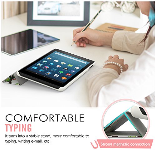 MoKo Hülle für Fire HD 8 2016 – Ultra Slim Lightweight Schutzhülle Smart Cover mit Auto Schlaf / Wach Funktion und Standfunktion für Fire HD 8 Tablet (6. Generation – 2016), Glück Baum - 7