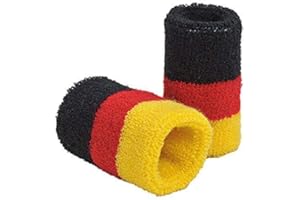 Fan-O-Menal Frottee-Pulswärmer Schweißband - Deutschland - 77887 schwarz-rot-gelb