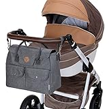 LCP Kids grosse Baby Wickeltasche RIO mit Wickelunterlage vielen Fächern Thermo Flaschenwärmetasche und Universal Haken als Kinderwagen Befestigung für unterwegs - 8