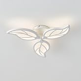 STARRYOL 24W Modern LED Ceiling Light Leaf Shape 45cm Matte White for Bedroom Study Dining Room - Warm White 4000K