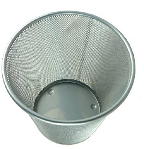 Abfalleimer, Drahtkorb, leicht, robust, rund, 2er-Pack silber - 2