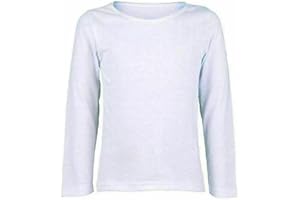 FASHION SOUL Kids Plain Long Sleeve T-Shirt | Unisex Boys Girls Round Neck Stretch School Uniform PE Tee Top Ages 2-13 Years